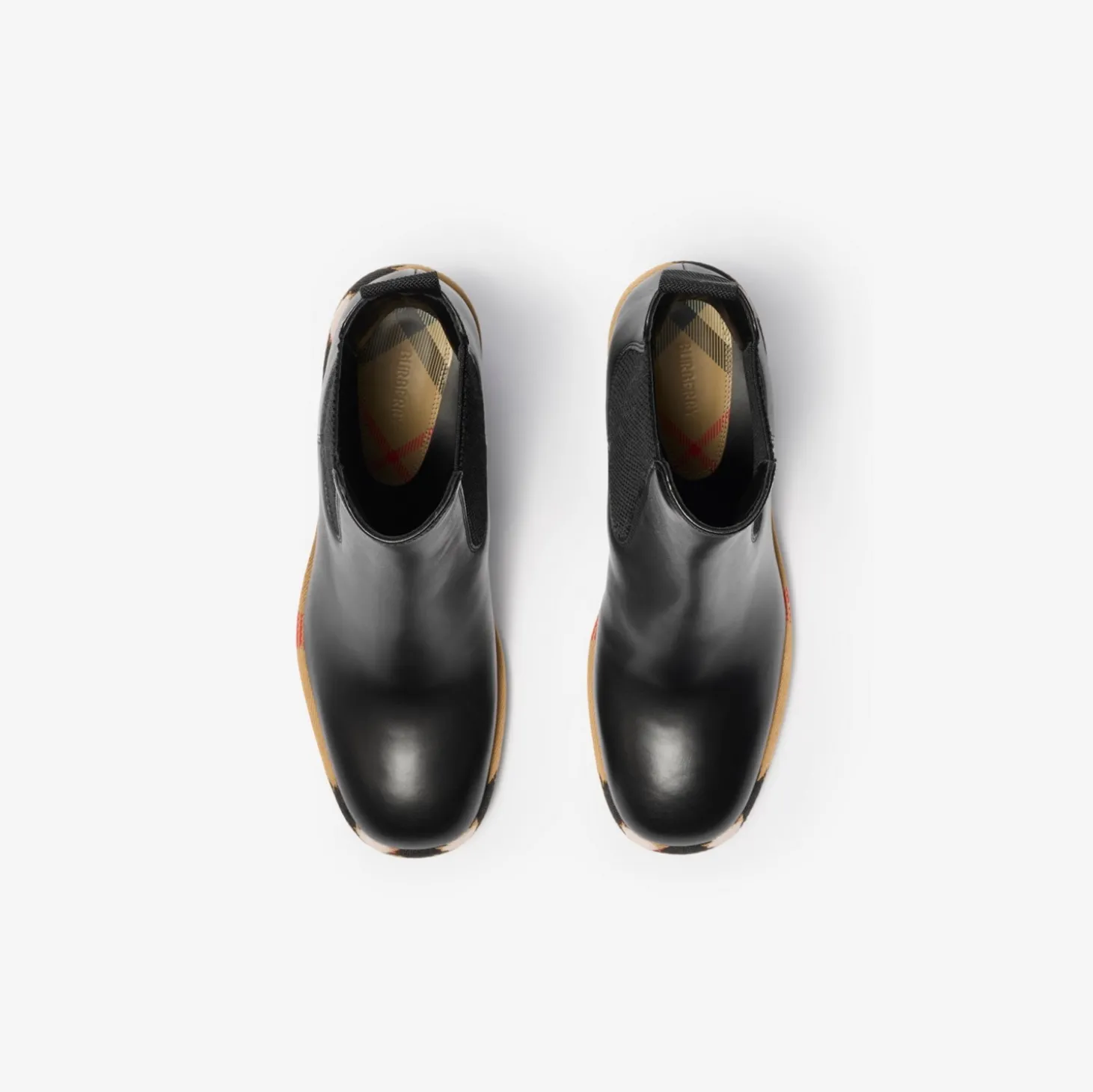 Leather Gravel Heel Chelsea Boots