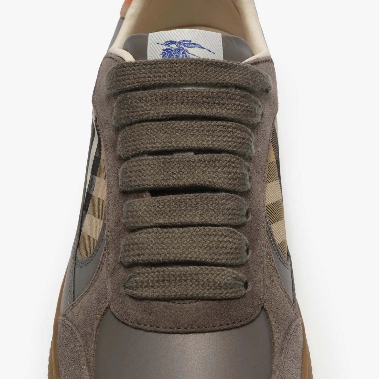 Leather, Suede and Check Terrace Sneakers