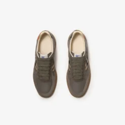 Leather, Suede and Check Terrace Sneakers