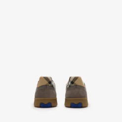 Leather, Suede and Check Terrace Sneakers