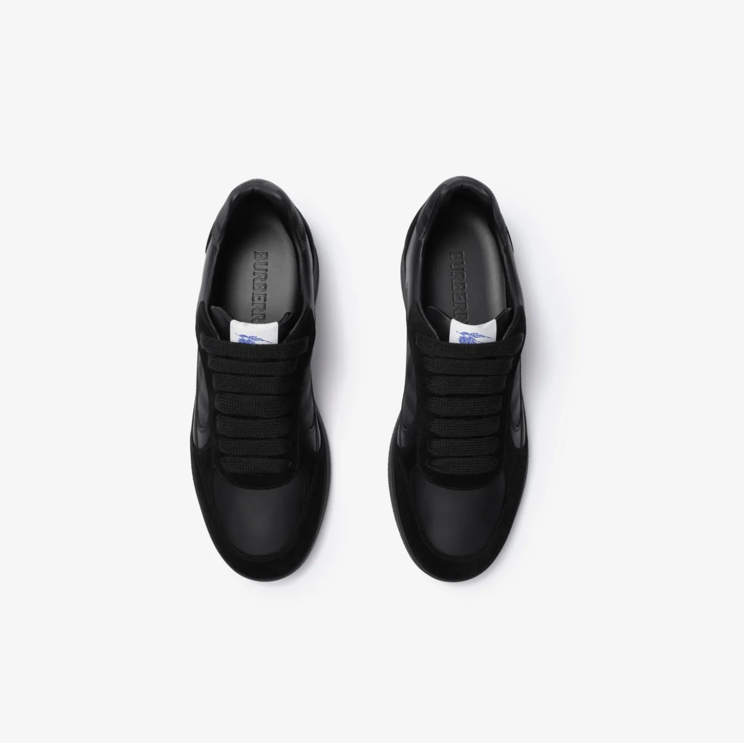 Leather, Suede and Check Terrace Sneakers