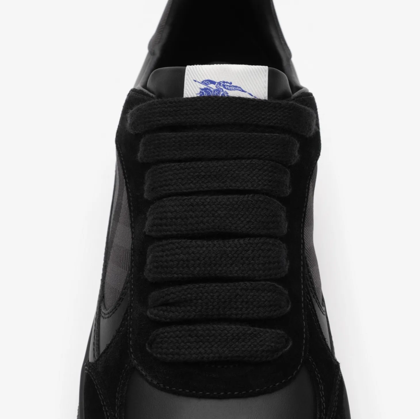 Leather, Suede and Check Terrace Sneakers