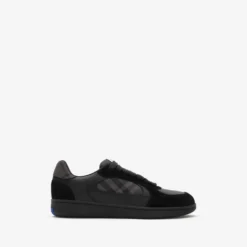 Leather, Suede and Check Terrace Sneakers