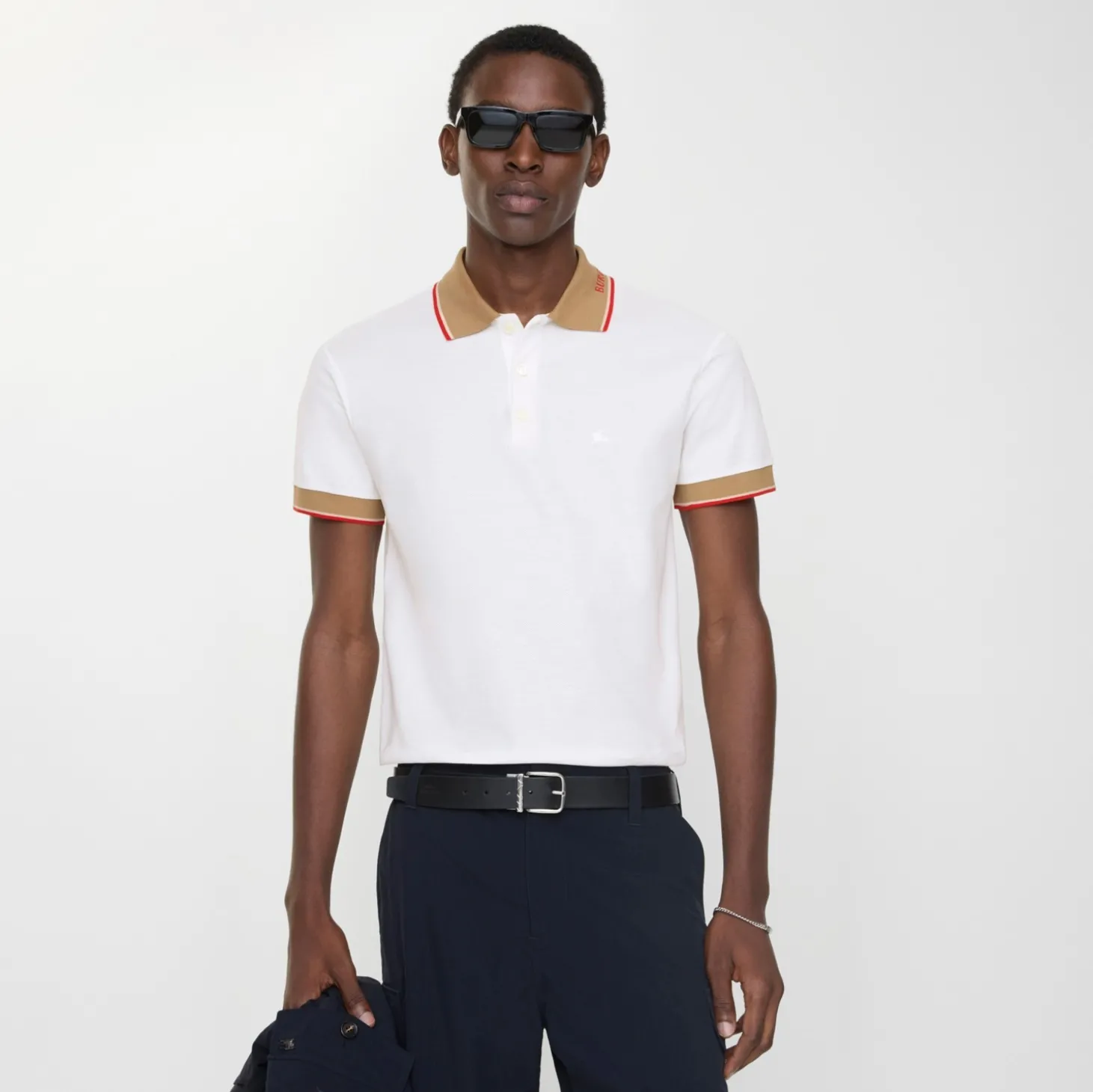 Logo Collar Cotton Polo Shirt