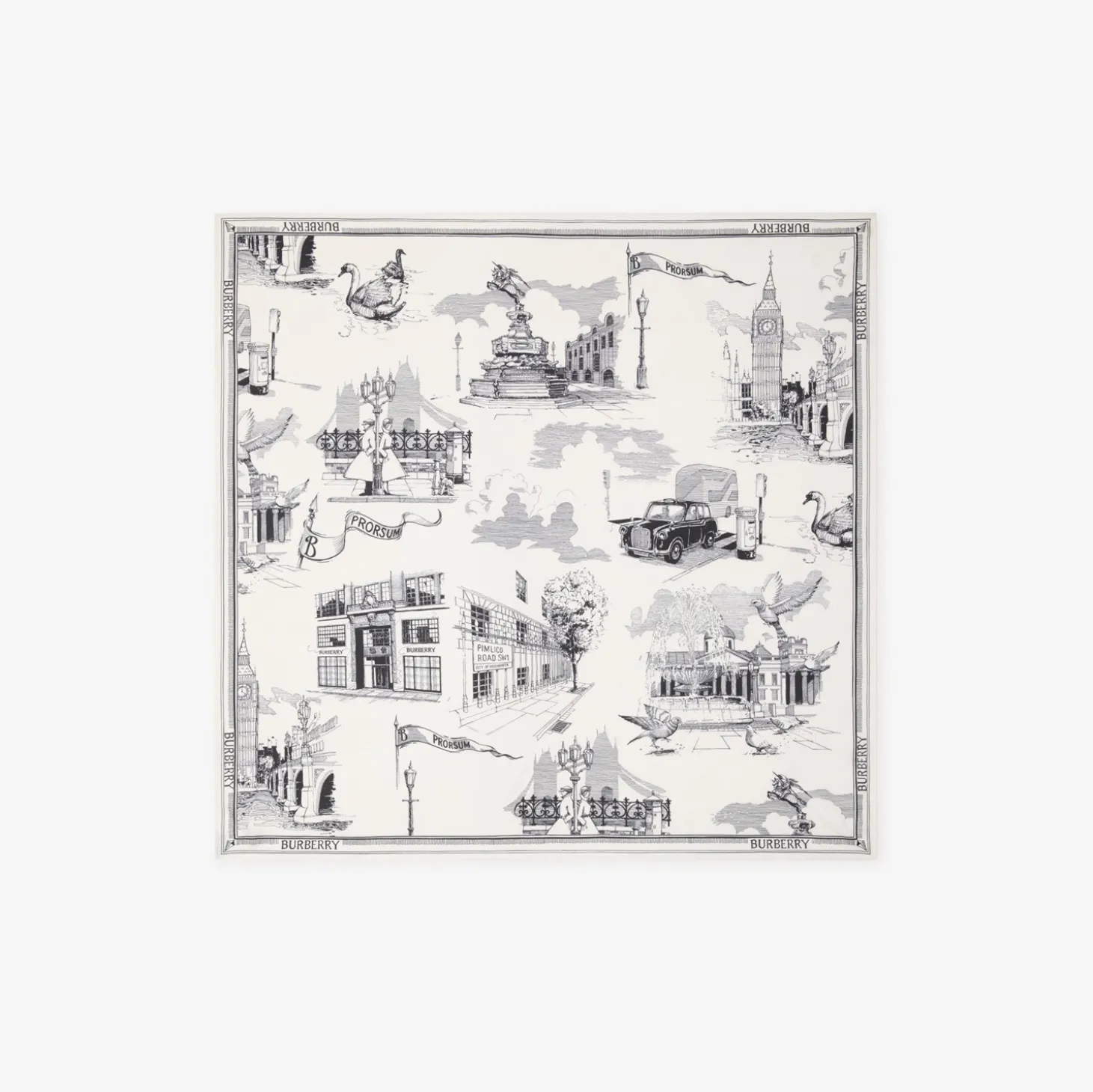 London Landmarks Silk Scarf