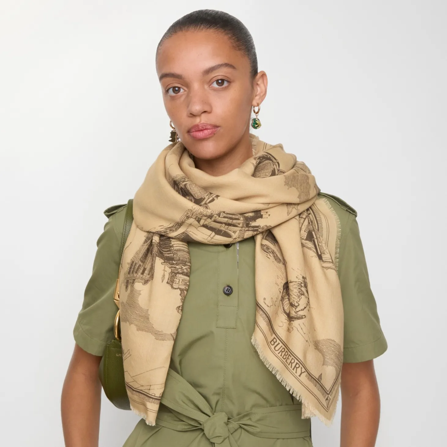 London Landmarks Wool Silk Scarf
