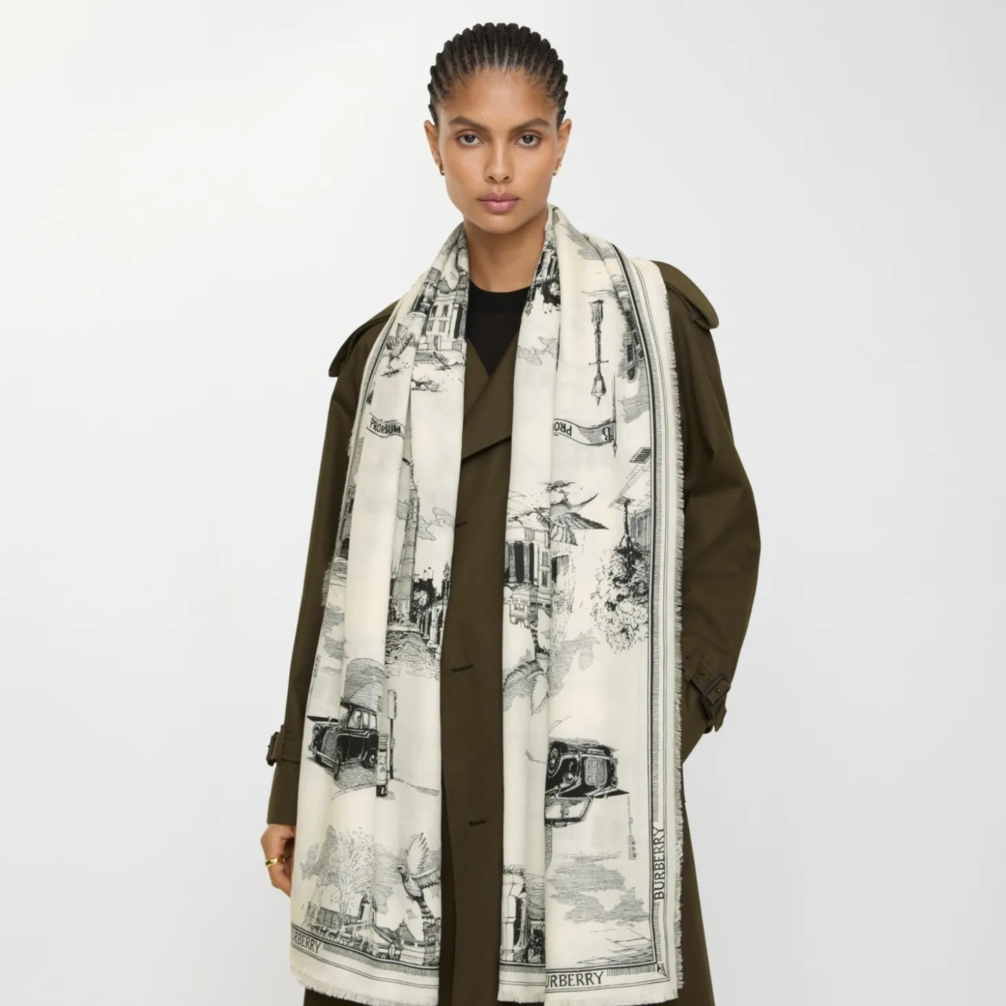 London Landmarks Wool Silk Scarf
