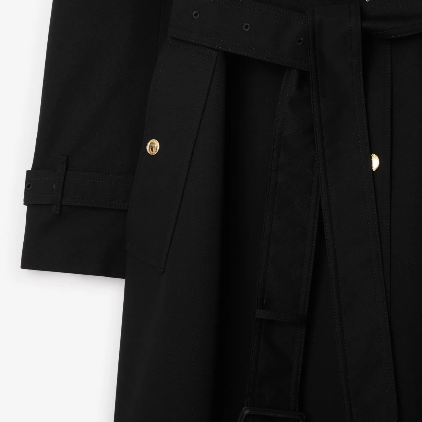 Long Check Collar Gabardine Trench Coat