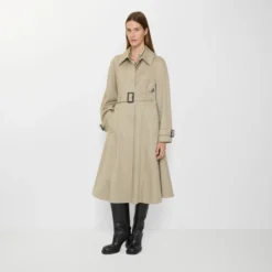 Long Gabardine Ellingham Fit-and-flare Car Coat