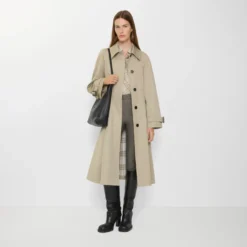 Long Gabardine Ellingham Fit-and-flare Car Coat