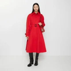 Long Gabardine Ellingham Fit-and-flare Car Coat