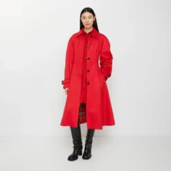 Long Gabardine Ellingham Fit-and-flare Car Coat