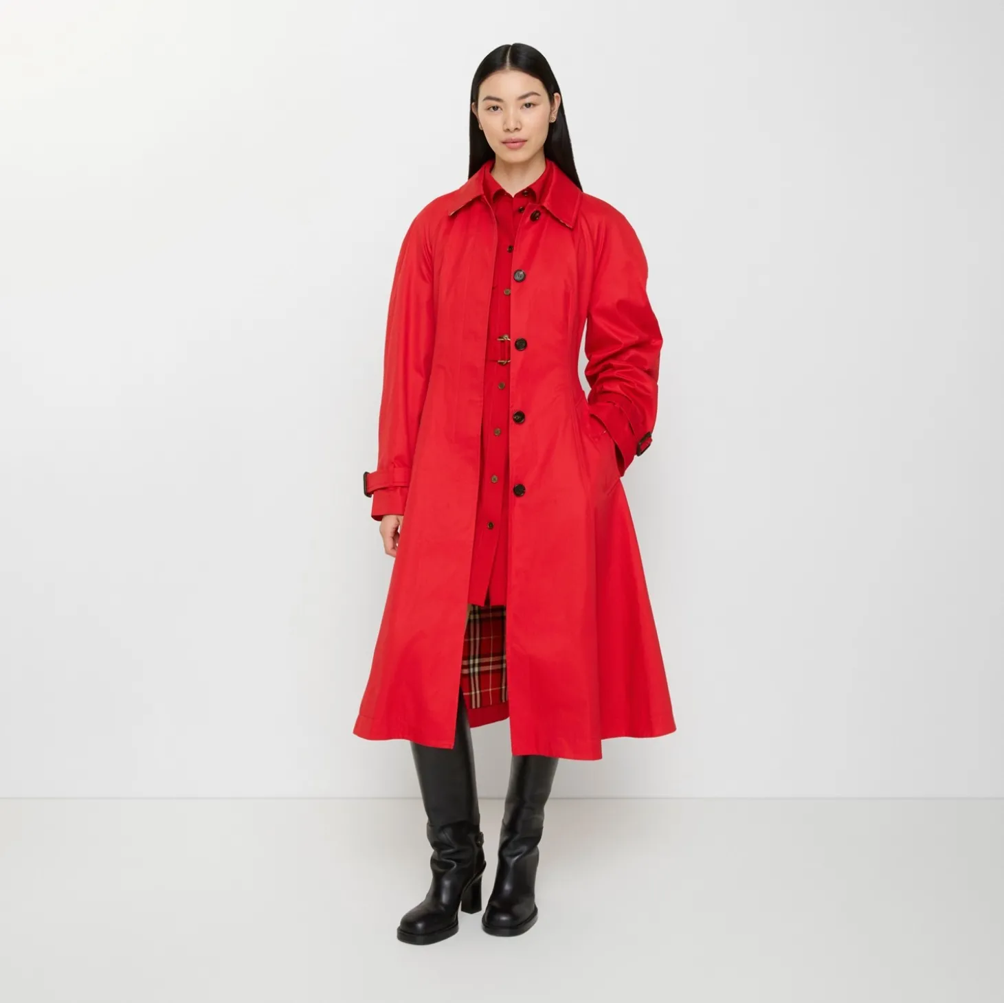 Long Gabardine Ellingham Fit-and-flare Car Coat
