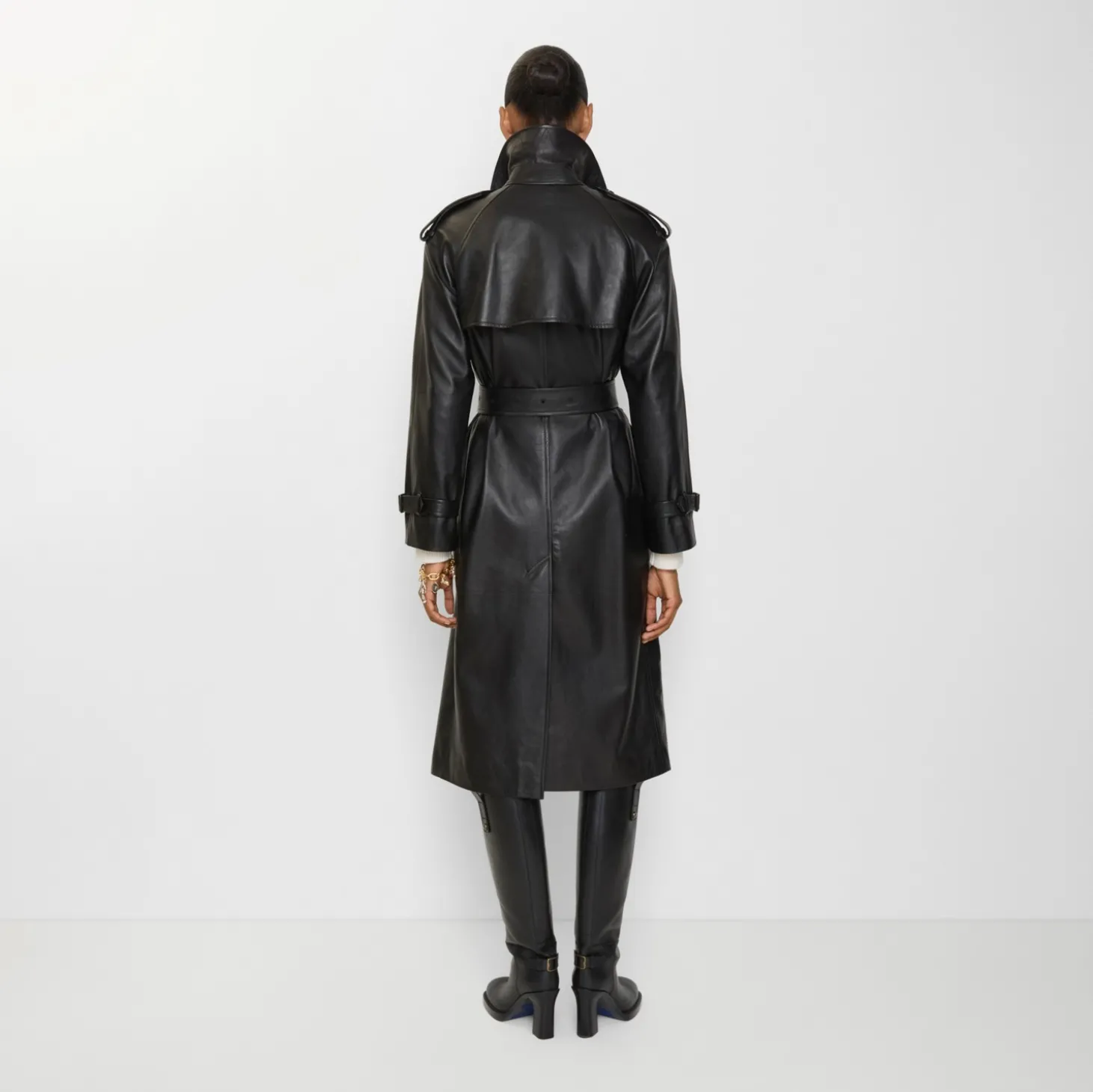 Long Leather Castleford Trench Coat