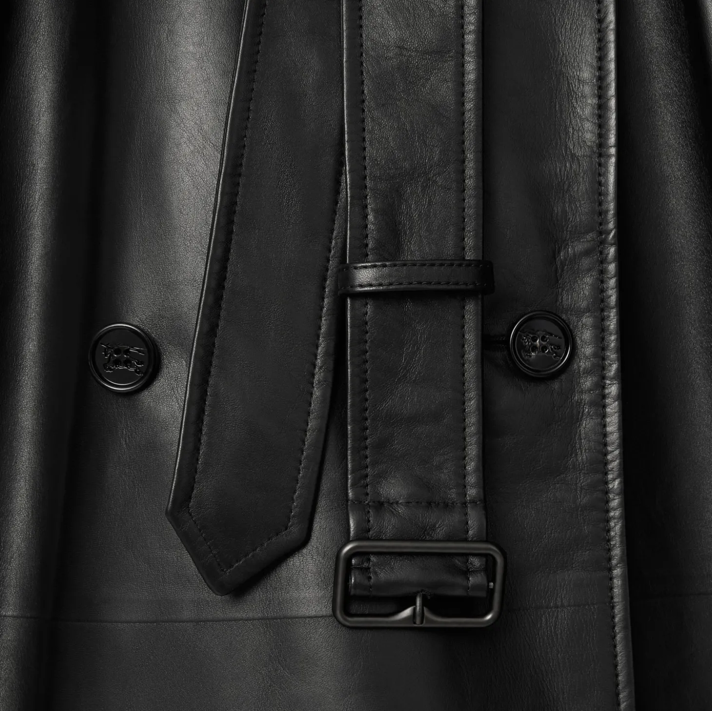 Long Leather Castleford Trench Coat