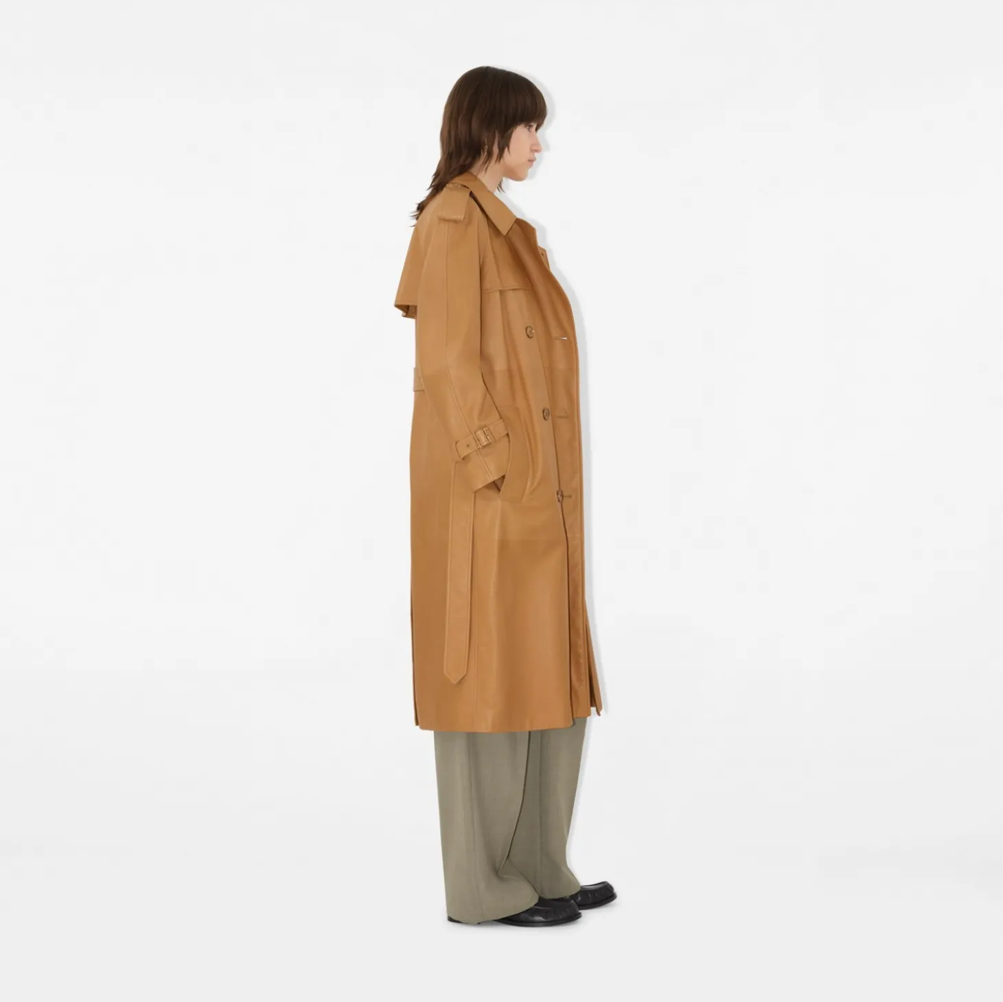 Long Leather Castleford Trench Coat
