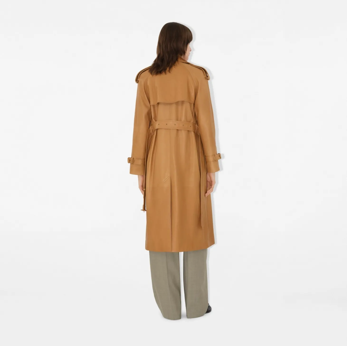 Long Leather Castleford Trench Coat