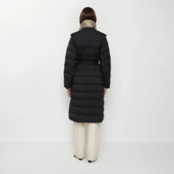 Long Nylon Hooded Puffer Coat