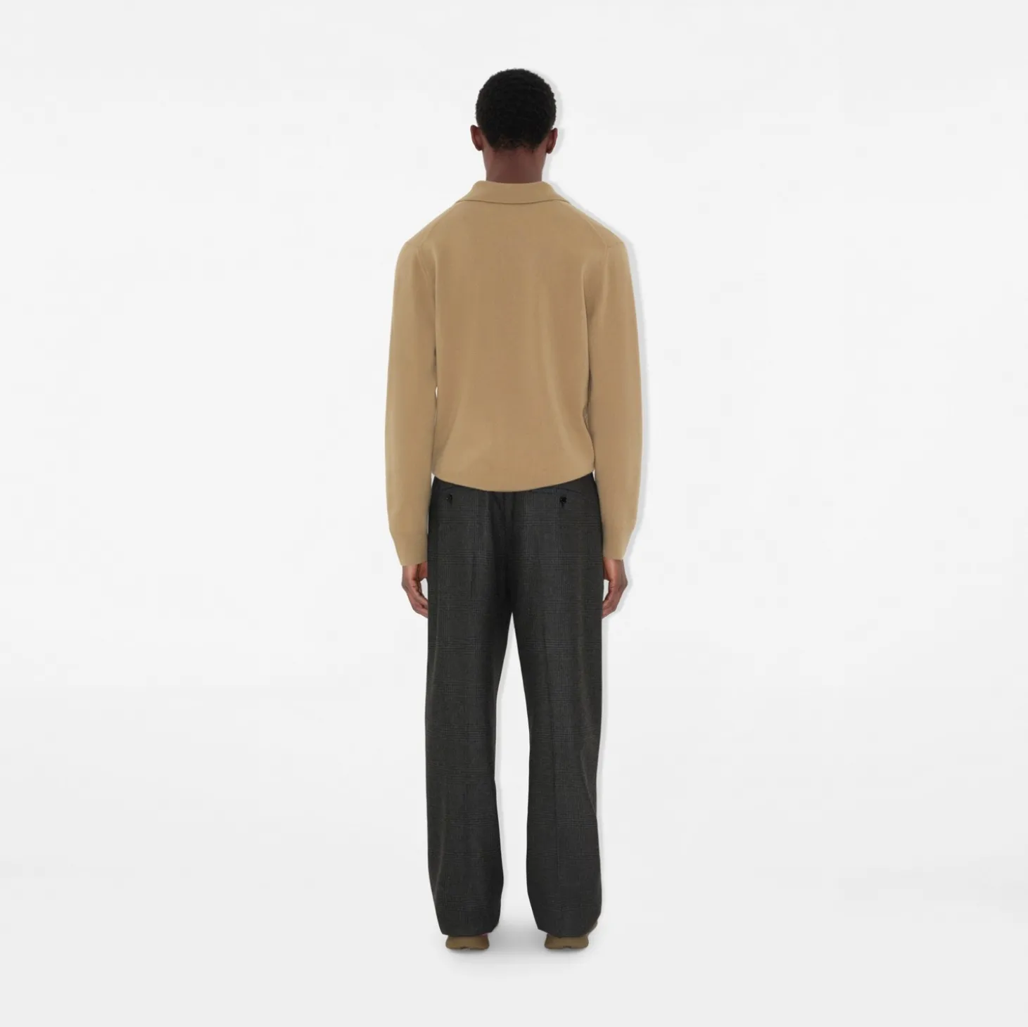 Long-sleeve Cashmere Blend Polo Shirt