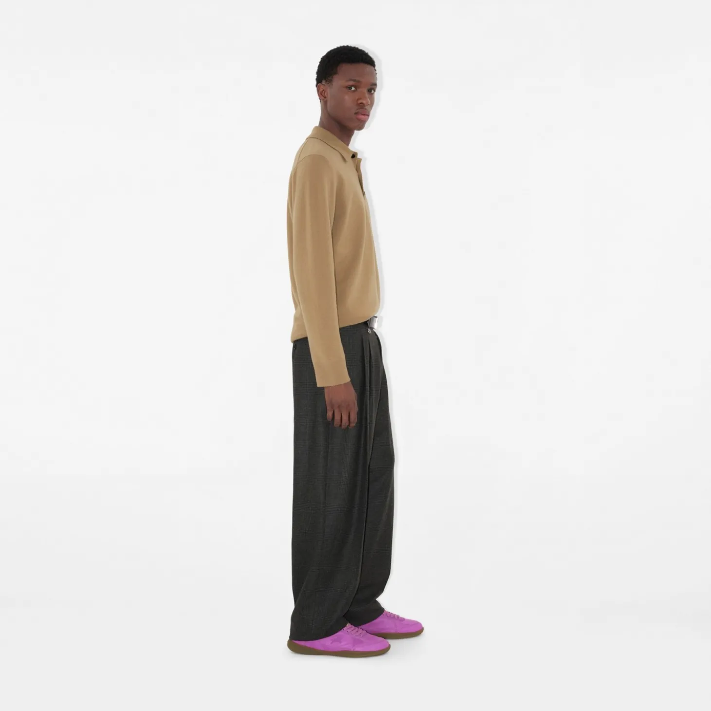 Long-sleeve Cashmere Blend Polo Shirt