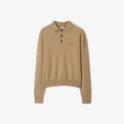 Long-sleeve Cashmere Blend Polo Shirt
