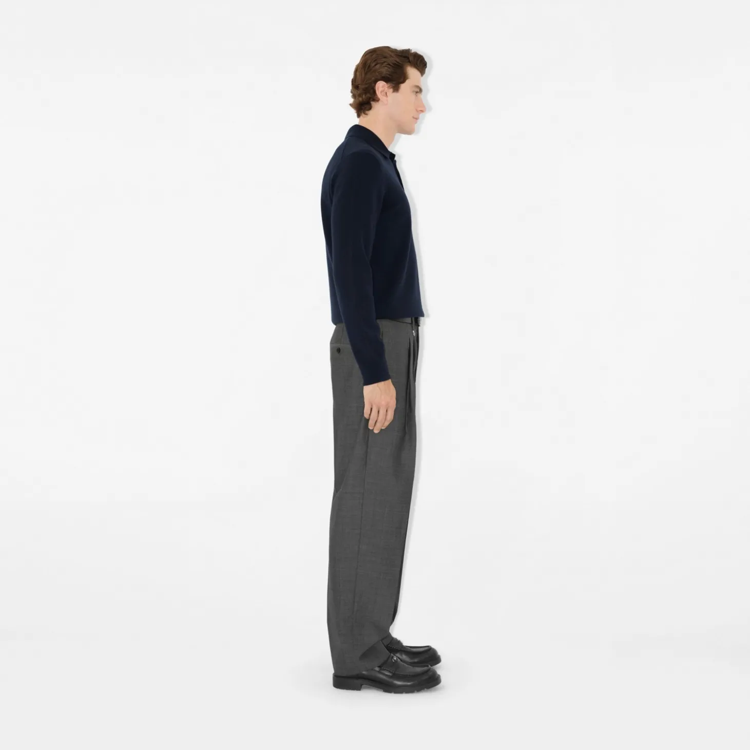 Long-sleeve Cashmere Blend Polo Shirt