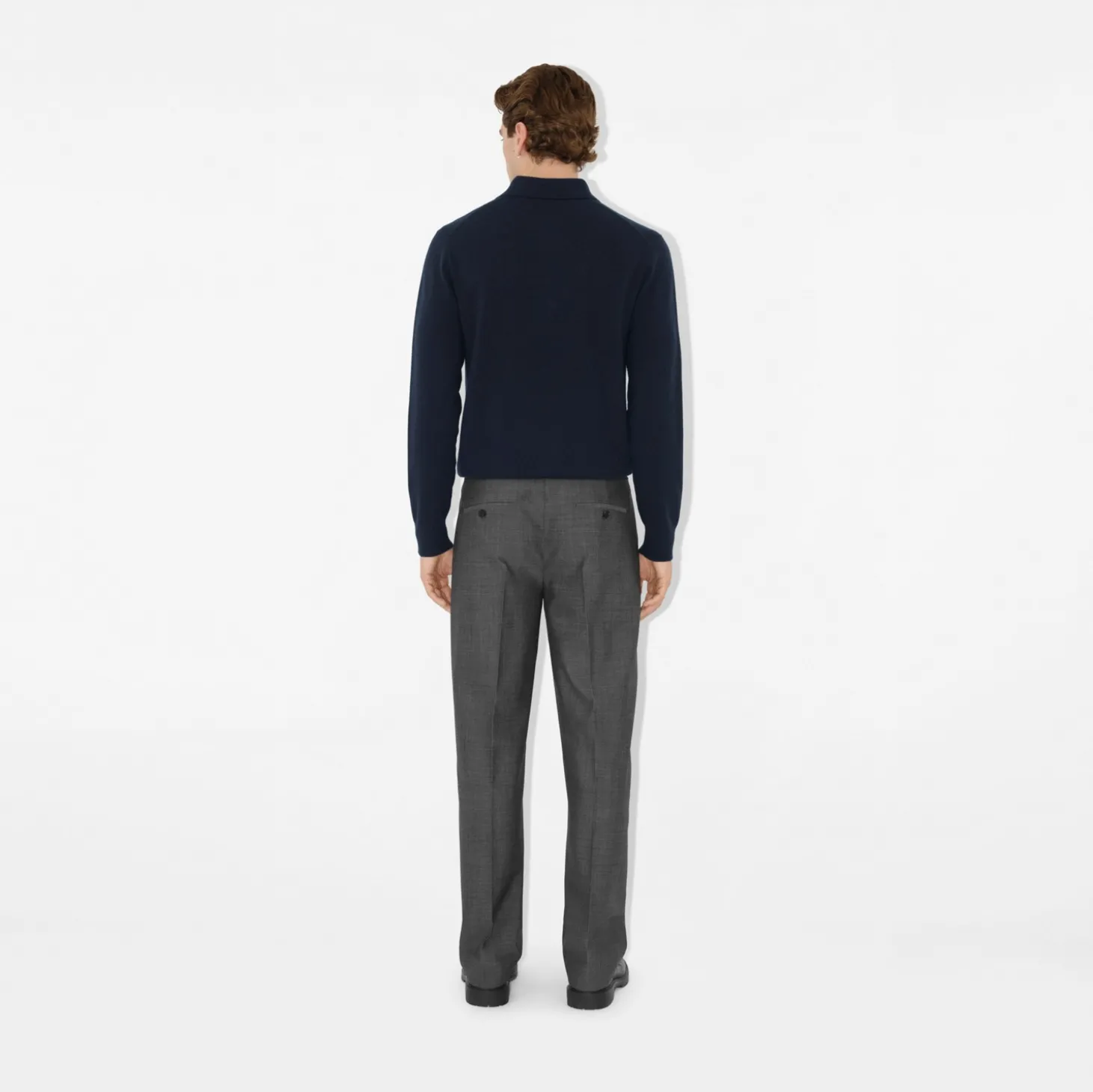 Long-sleeve Cashmere Blend Polo Shirt