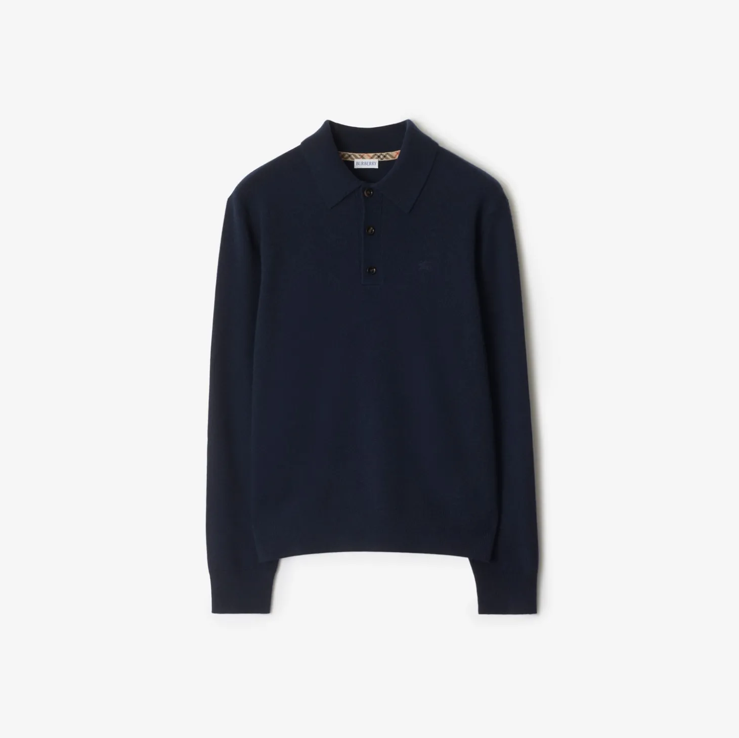 Long-sleeve Cashmere Blend Polo Shirt