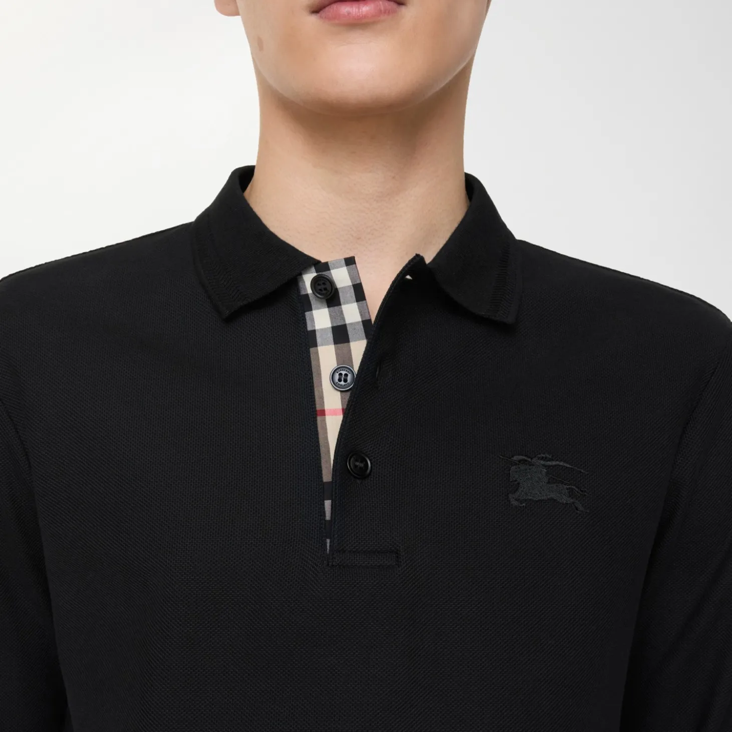 Long-sleeve Cotton Polo Shirt