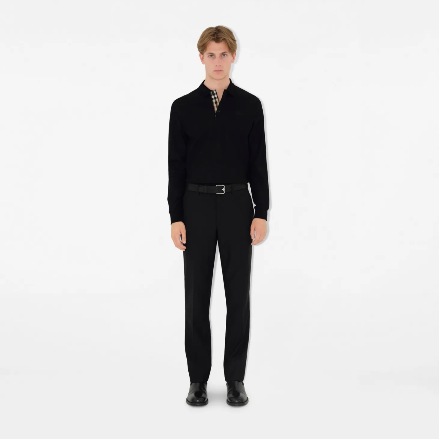 Long-sleeve Cotton Polo Shirt
