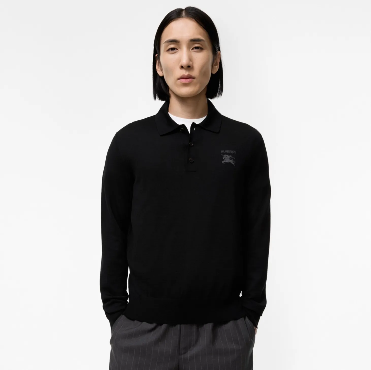 Long-sleeve Knight Wool Polo Shirt