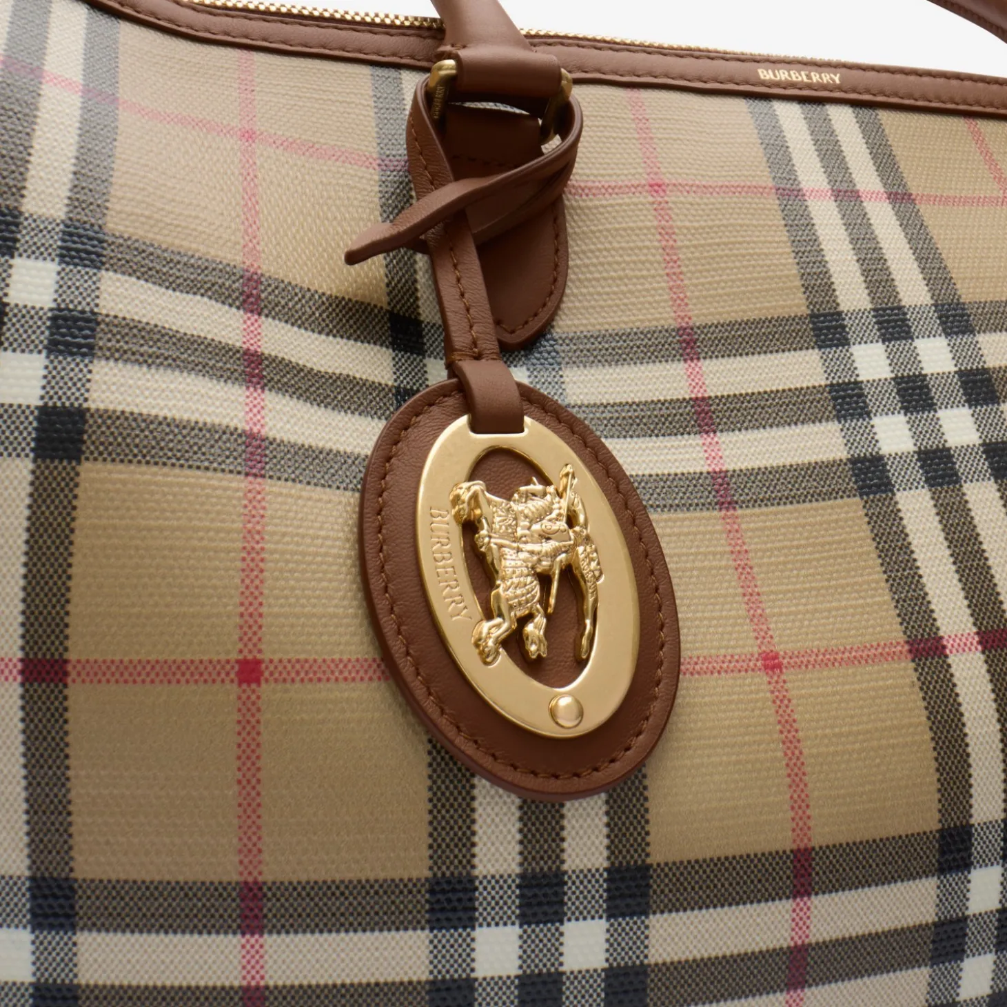 Medium Check Zip Tote