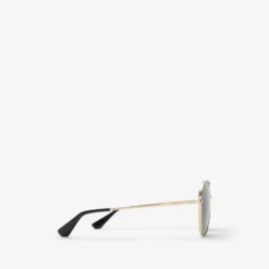 Metal Check Aviator Sunglasses
