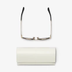 Metal Check Oval Sunglasses