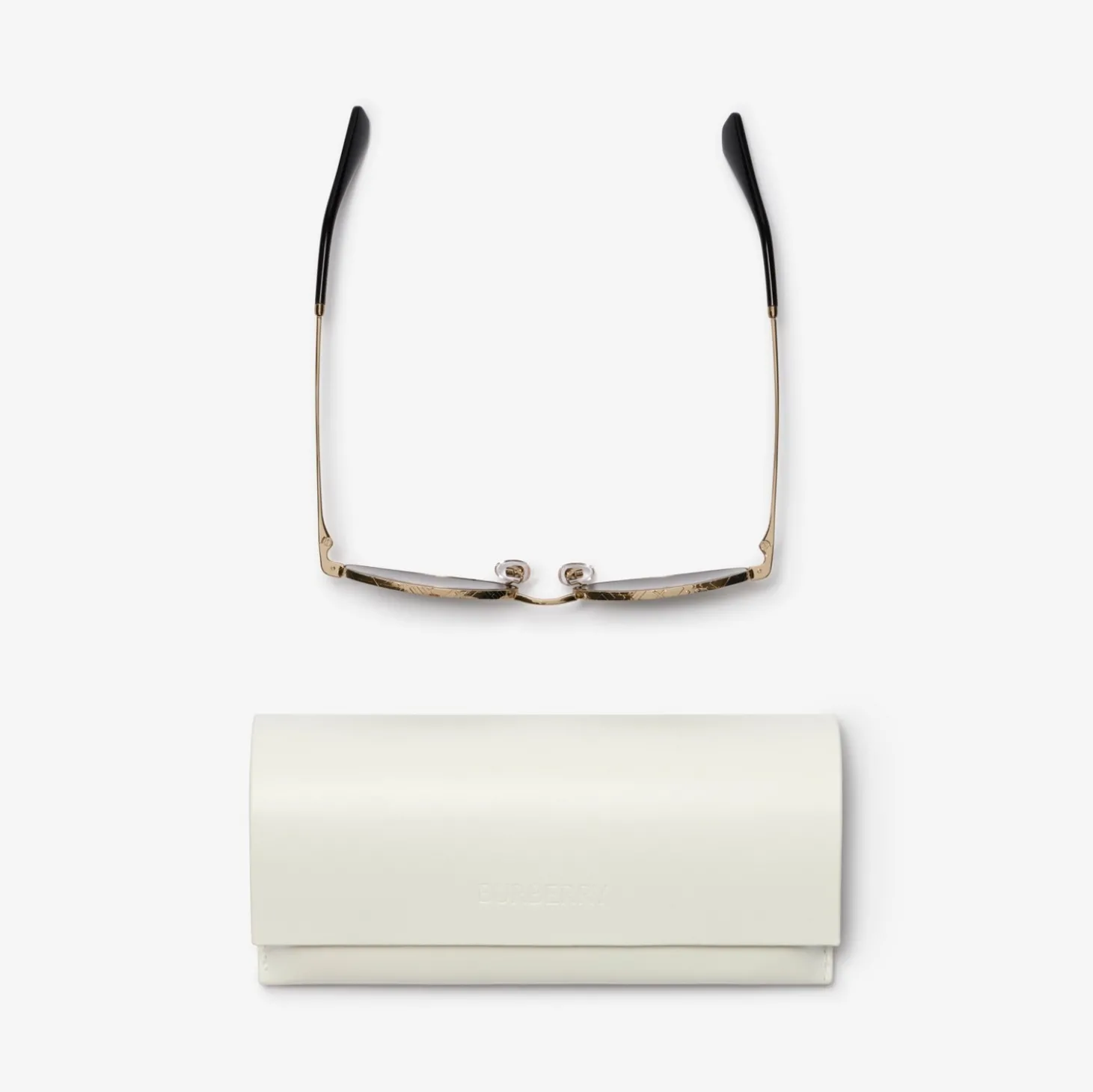Metal Check Oval Sunglasses