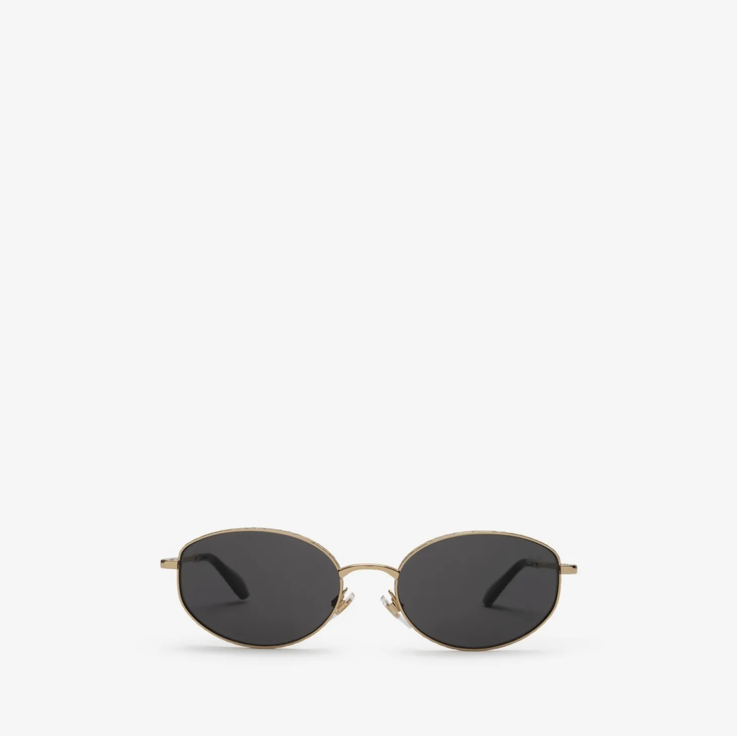Metal Check Oval Sunglasses