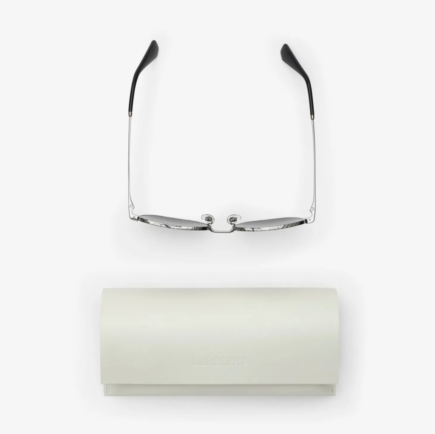 Metal Check Square Sunglasses