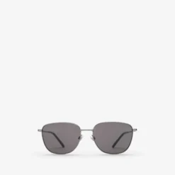 Metal Check Square Sunglasses