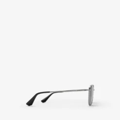 Metal Check Square Sunglasses