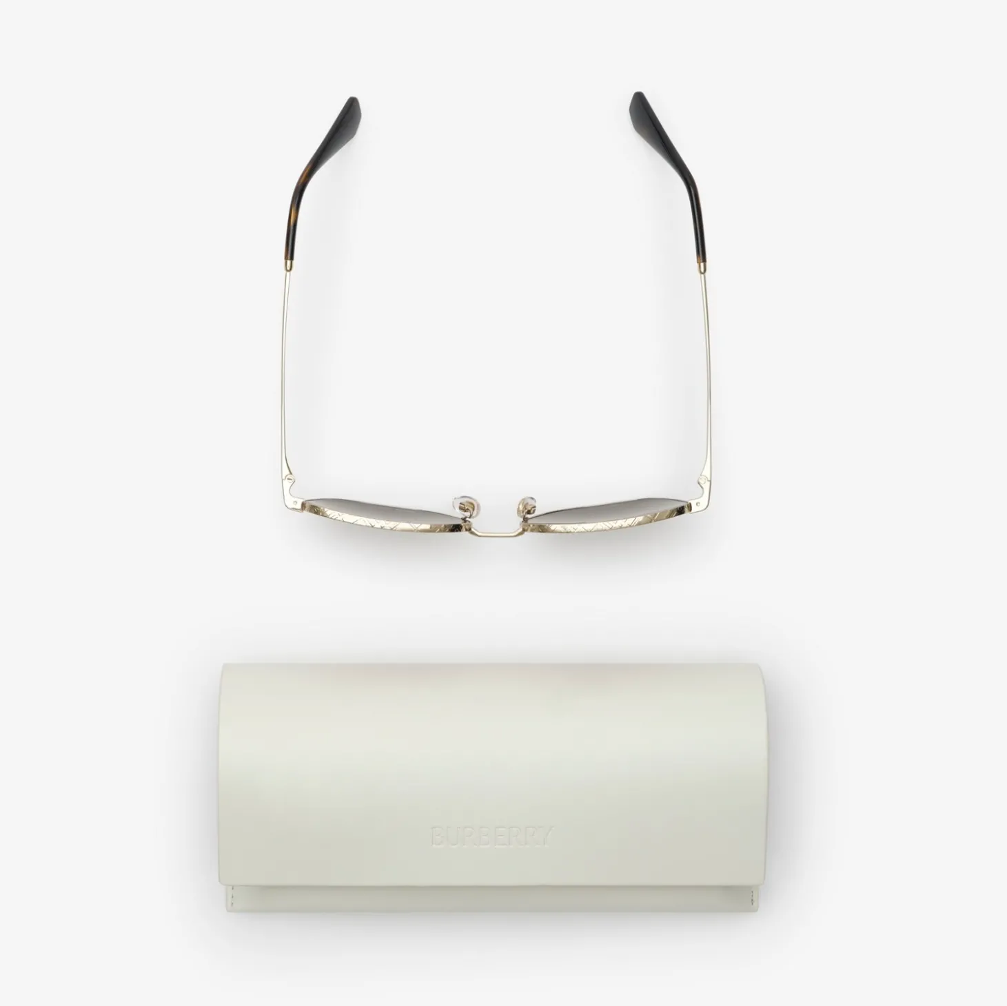 Metal Check Square Sunglasses