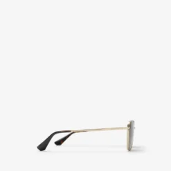 Metal Check Square Sunglasses