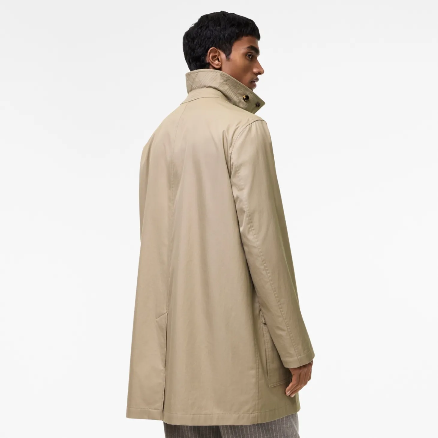 Mid-length Leather Collar Meadowbank Car Coat