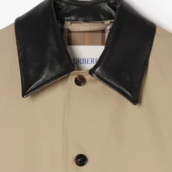Mid-length Leather Collar Meadowbank Car Coat