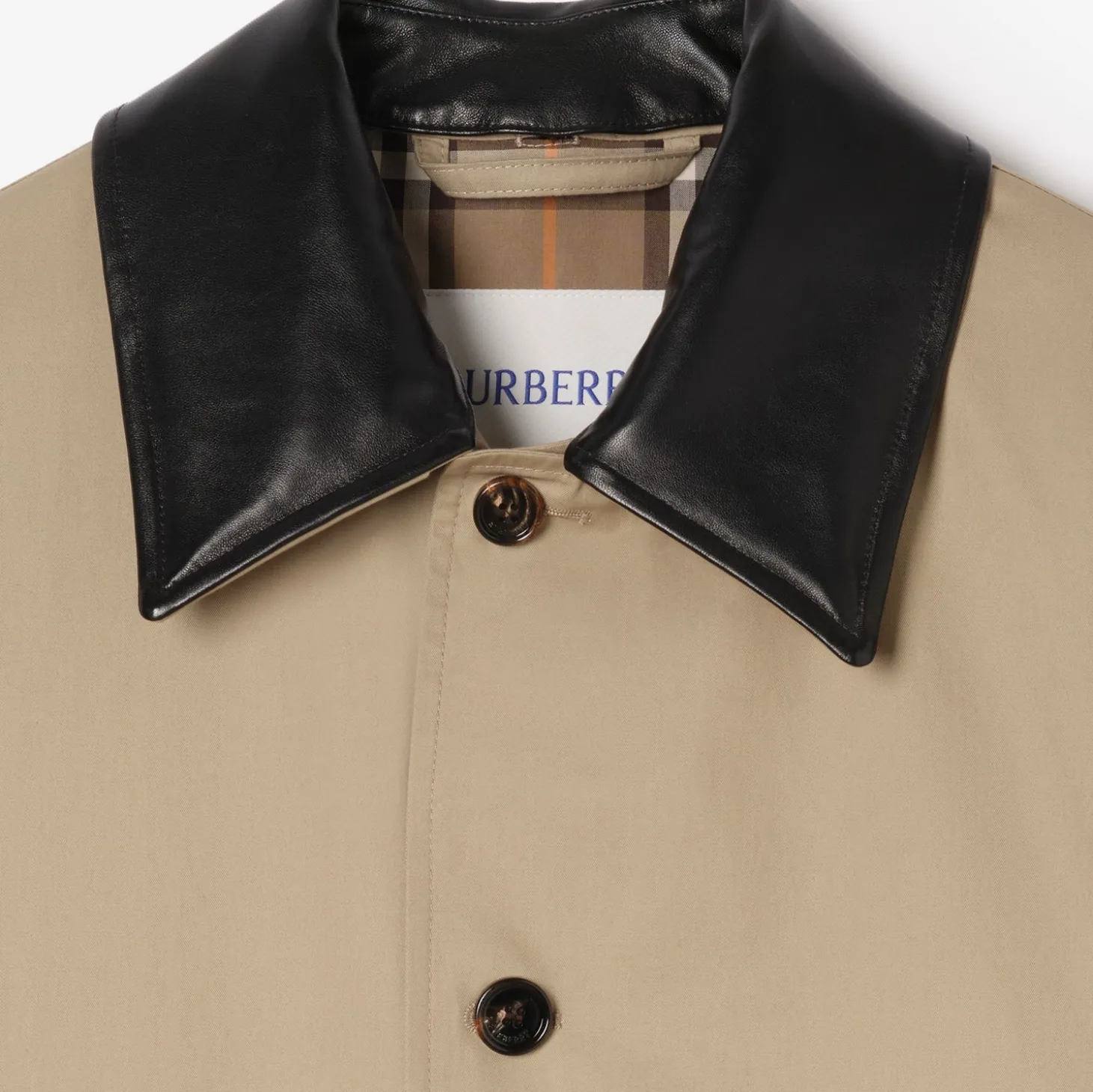 Mid-length Leather Collar Meadowbank Car Coat