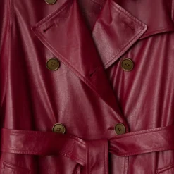 Mid-length Leather Kensington Trench Coat