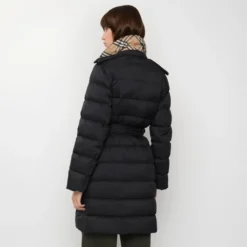 Mid-length Nylon Hooded Puffer Coat