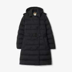 Mid-length Nylon Hooded Puffer Coat