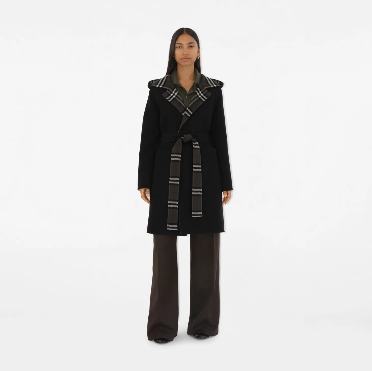 Mid-length Reversible Wool Car Coat