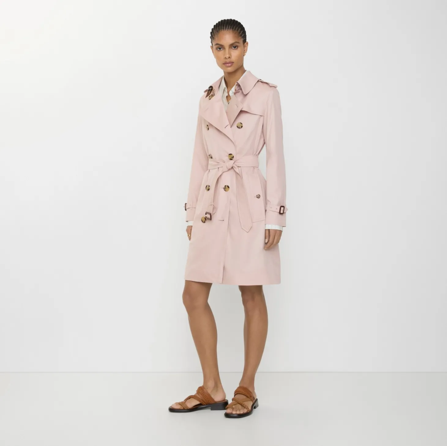Mid-length Tropical Gabardine Kensington Trench Coat