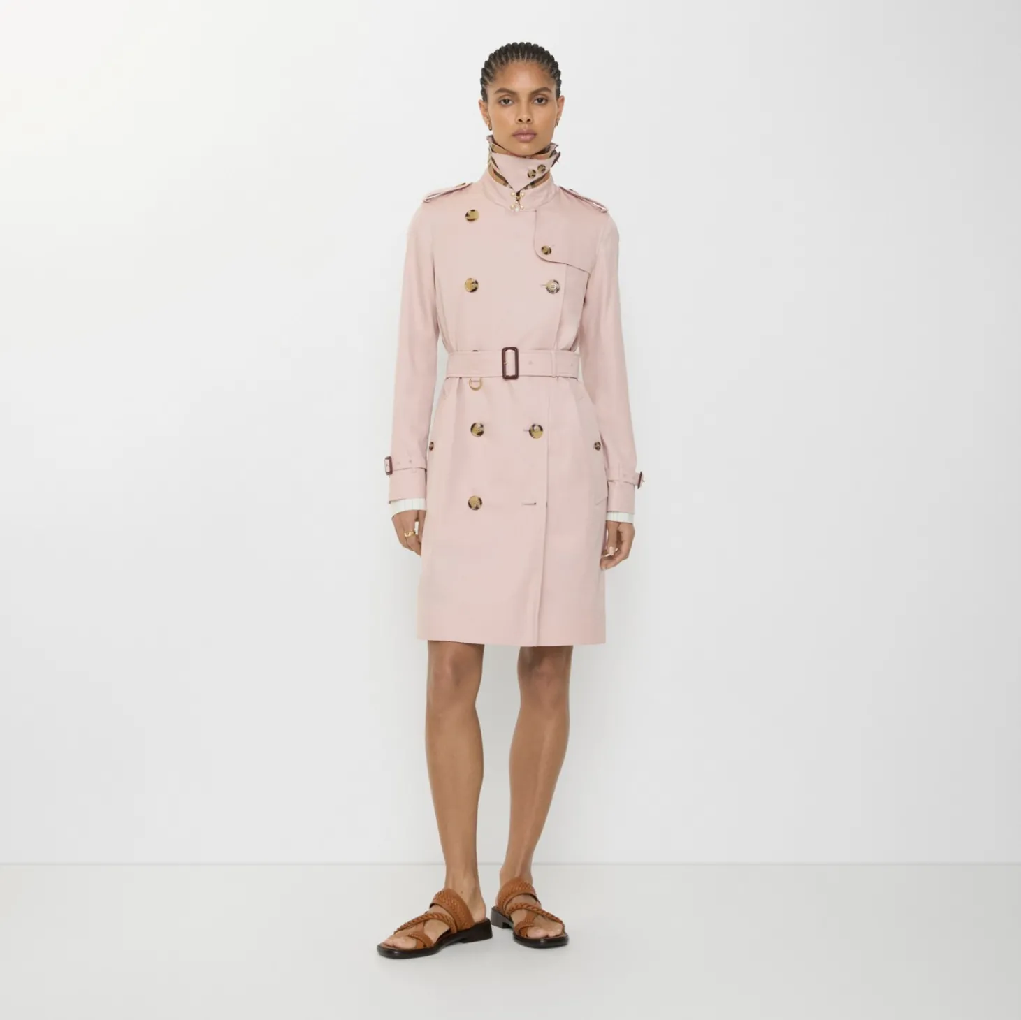Mid-length Tropical Gabardine Kensington Trench Coat